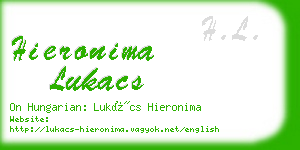 hieronima lukacs business card